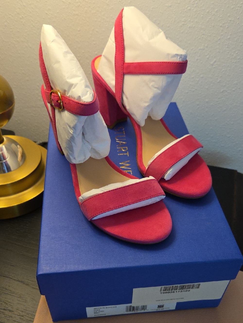 Stuart Weitzman Dancer 75 Block sandal. Color Peonia Size 6 NWT